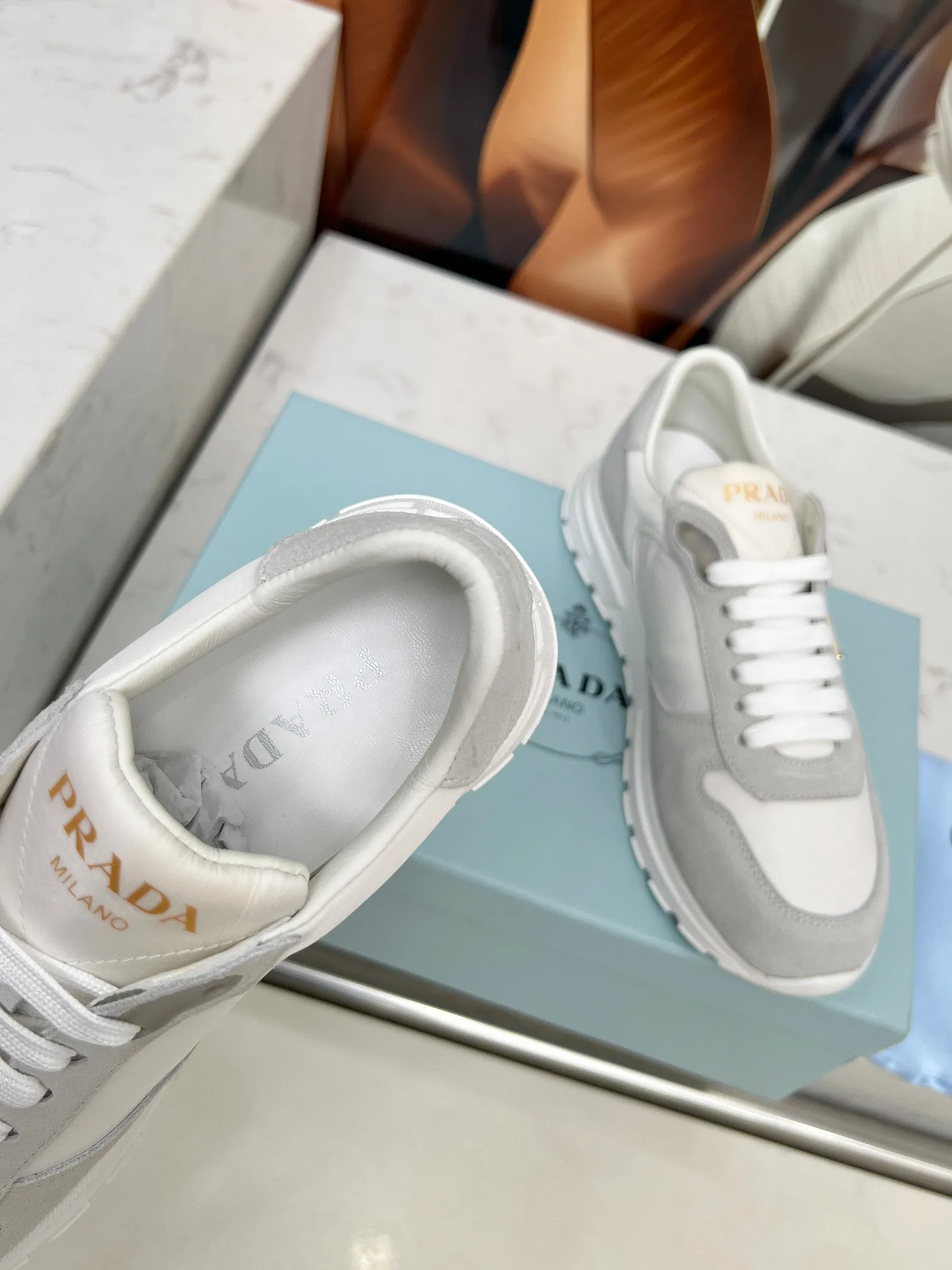 👟👟Ex-factory price 540👟👟 Prada "PRADA.." 2025 explosive model has been shipped. , original 1:1 development, four colors available 35--41 "Code 34 and 41 can be customized and cannot be returned or exchanged"